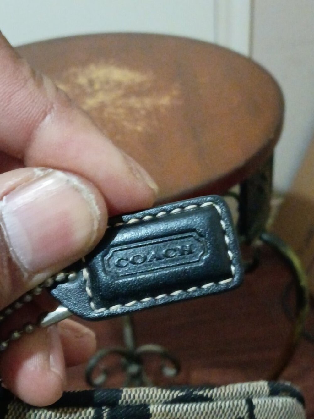 Coach Classic Signature Logo Black Gray Wristlet Coin Purse - Picture 5 of 13